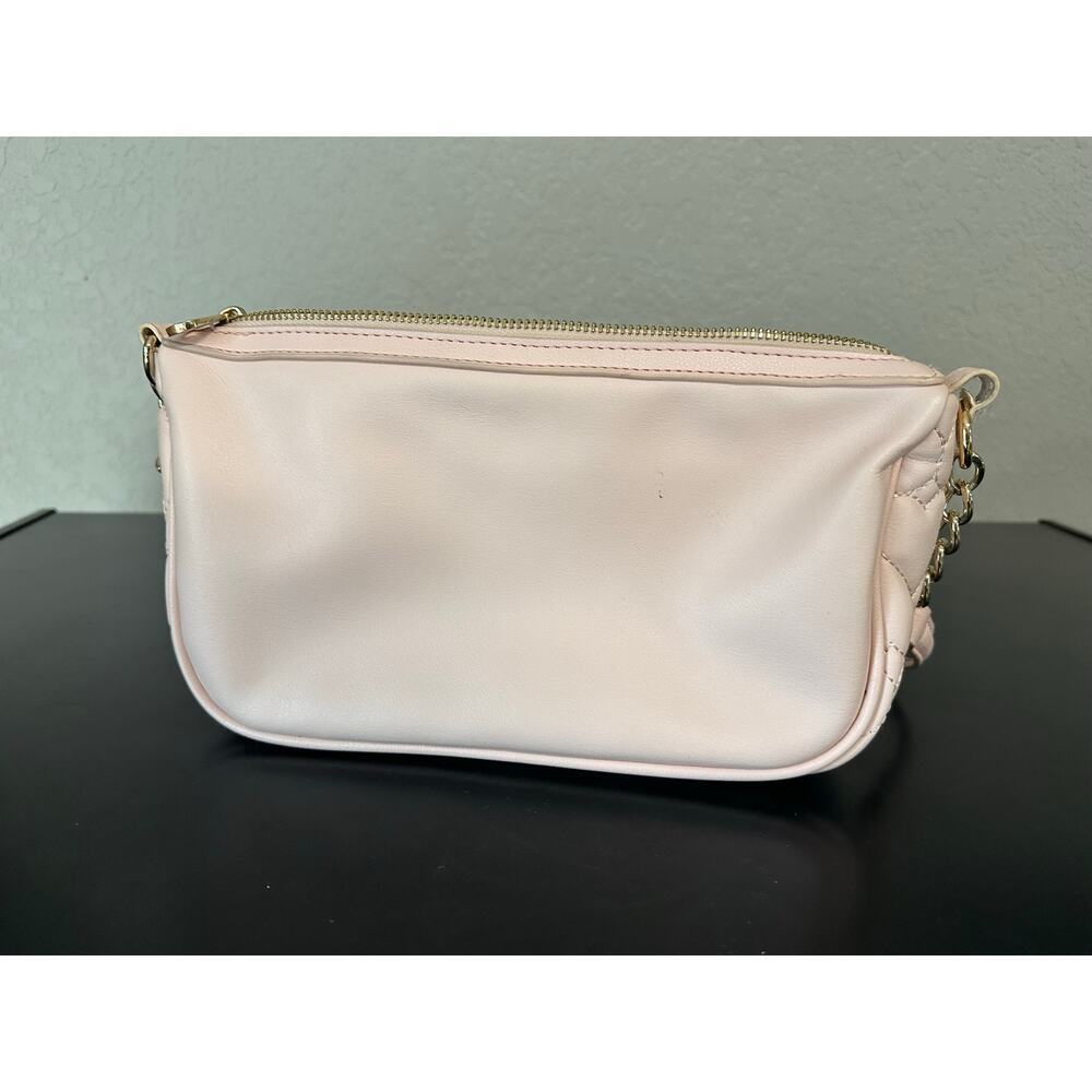 Juicy Couture Pink Quilted Shoulder Bag Logo Chain Gold Hardware Preppy Clueless - Picture 6 of 10